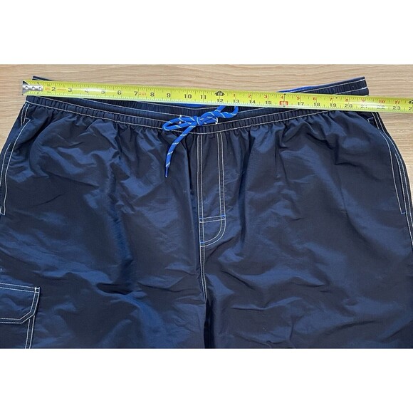 Mens Caribbean Swimwear Blue Swim Trunks Shorts Drawstring Waist Mesh Lining 2XB - Picture 3 of 8